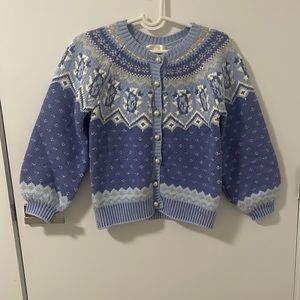 LoveShackFancy Blue Sweater Button Down Size Small